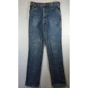 Cinch Denim Jeans Mens Size 33x38 Medium Blue Wash Distressed Five-Pocket Rugged